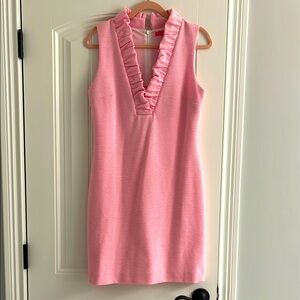 Lilly Pulitzer Pink Sleeveless Ruffled Sheath Dress M Like New